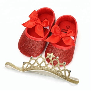 Diadema con Corona y Zapatos para Bebé Niña, Suela de Algodón Suave para Primeros Pasos - Product Image 2