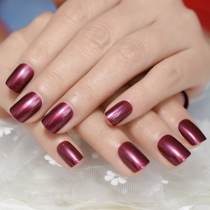 <span class=keywords><strong>Faux</strong></span> <span class=keywords><strong>ongles</strong></span> rouge vin, <span class=keywords><strong>faux</strong></span> <span class=keywords><strong>ongles</strong></span> brillants en gel, courts, à presser, avec adhésifs, 24/sachet - Product Image 2