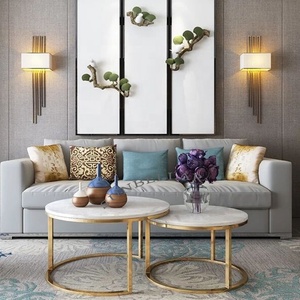 <span class=keywords><strong>Mesa</strong></span> de centro de mármol redondo para sala de estar, conjunto de <span class=keywords><strong>mesa</strong></span> moderna de acero inoxidable dorado, <span class=keywords><strong>mesa</strong></span> de espera para club, venta al por mayor - Product Image 3
