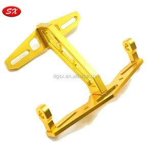 Benutzerdefinierte CNC Aluminium Gold Motorrad Kennzeichenrahmen Lenklampe Kennzeichenhalter rahmen