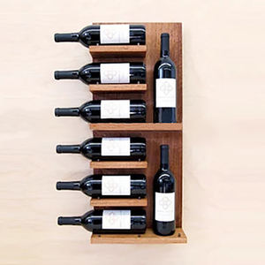 8 bottles pine wooden wine rack, wooden wall mounted display wine rack