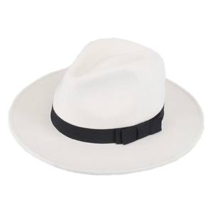 Sombrero de Panamá <span class=keywords><strong>blanco</strong></span> de fieltro de lana de Michael Jackson MJ, gorra de estilo de personaje Fedora para negocios o al aire libre, sombrero de traje de lana blanca - Product Image 1