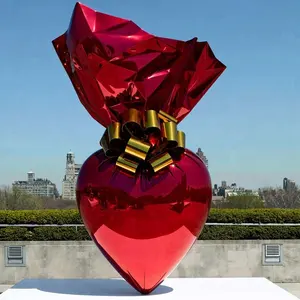 Escultura de corazón sagrado de acero inoxidable para jardín, arte moderno y pulido para artistas famosos