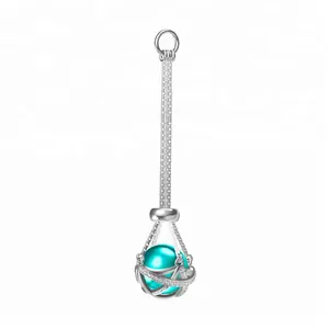 Cultured Cage Drop Pearl Pendant Galaxy charm silver 925 Box chain necklace 12mm Edison round pearls jewelry for DIY