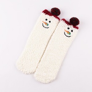 Plancher brodé bas <span class=keywords><strong>de</strong></span> noël cadeau adulte dames corail velours épaissir chaud Animal dessin animé chaussettes - Product Image 5