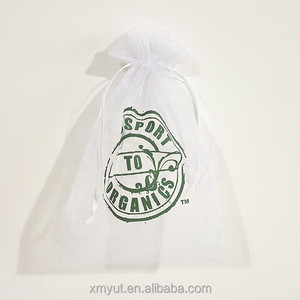 Schoen Zak/Organza Pouch Goedkope Bedrukt Organza Gift Koord Recyclebaar Wit Met Roze Logo Of Aangepaste Aanvaardbaar - Product Image 4