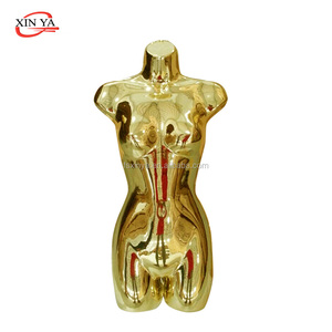 Maniquí de Exhibición de Plástico Cromado para Ropa Femenina (P119-Plateado Cromado/Negro Perla/Dorado) - Product Image 3