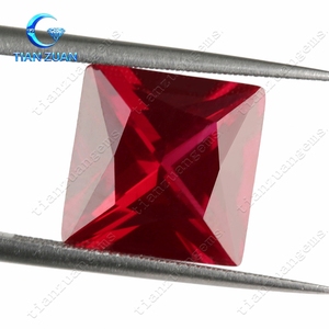 5 # حمامة الدم الأحمر مربع الشكل الماس قطع روبي الاصطناعية أو حجر كوروند - Product Image 5