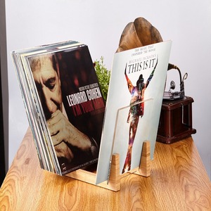 Hot Sale Custom Solid Wood and 100% Crystal Clear Acrylic Modern Vinyl LP Albums <strong>Record</strong> Storage Display Stand <strong>Holder</strong> - Product Image 5