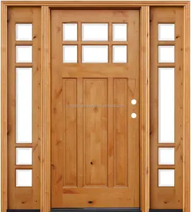 Traditional Mahogany Stained Wooden Front Doors Window Inserts