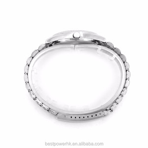 Rollex style waterproof function diamond silver dial alloy case stainless bracelet couple watch - Product Image 3