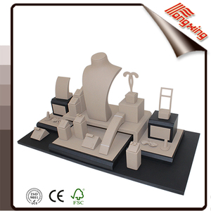 Nuovo Design unico di vendita calda espositore Set di gioielli stampa scatole regalo Custom scatola di legno scatole di legno con coperchi incernierati grigio - Product Image 4