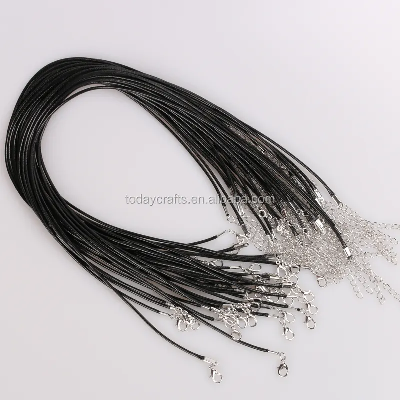 Регулируемая черная Корейская восковая веревка 2 мм 17-19 дюймов, Проволочная нить, шнур, цепь, цепочка, ожерелье