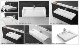<span class=keywords><strong>Becken</strong></span>-lavabo colgante de pared para baño, pila moderna de superficie sólida de diseño especial, de estilo Moderno - Product Image 5