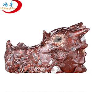 Cráneo de piedra de cristal de cuarzo tallado dragón cráneos, esculturas de jade para la venta, cráneo del dragón que talla - Product Image 4