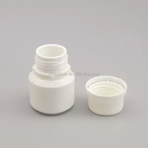 Botellas de plástico para pastillas, pequeño HDPE, suplemento de cápsulas de vitamina, color blanco, 20ml