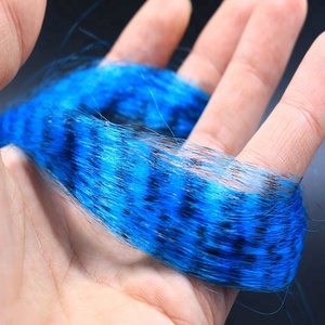 12 colori Fiber Sintetiche di Zebra Mette a Nudo Vene Pseudo Fiber Dei Capelli Nero Sbarrate Fly Tying Materiali - Product Image 4
