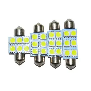 fisto C5W 6 smd 5050 6 smd 31mm 36mm 39mm 41mm led araba iç ışıkları ampul kubbe açık mavi beyaz dc 12v