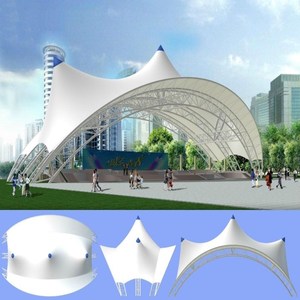 Trung Quốc Kết Cấu Thép nhà máy nhanh chóng cài đặt thiết kế sử dụng độ bền kéo cấu trúc màng <span class=keywords><strong>dome</strong></span> Lều bán pvdf màng cấu trúc mái - Product Image 2