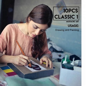 Set di 10 Pennelli Acrilici MUSTACHE, Forniture Artistiche all'Ingrosso, Pennelli per Pittura - Product Image 5