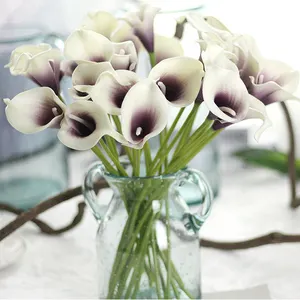 Decoração de casamento flor azul roxo real toque calla artificial