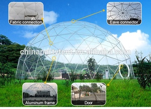 Invernadero de Jardín Transparente en Forma de Media <span class=keywords><strong>Esfera</strong></span> Geodésica, Domo de Cristal, Refugio, Carpa - Product Image 3