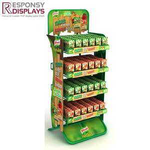 Sàn kim loại đứng <span class=keywords><strong>Rack</strong></span> hiển thị với giỏ và biểu ngữ hàng đầu cho Snack bao bì chip kẹo mì ăn liền Sử dụng bán lẻ - Product Image 3