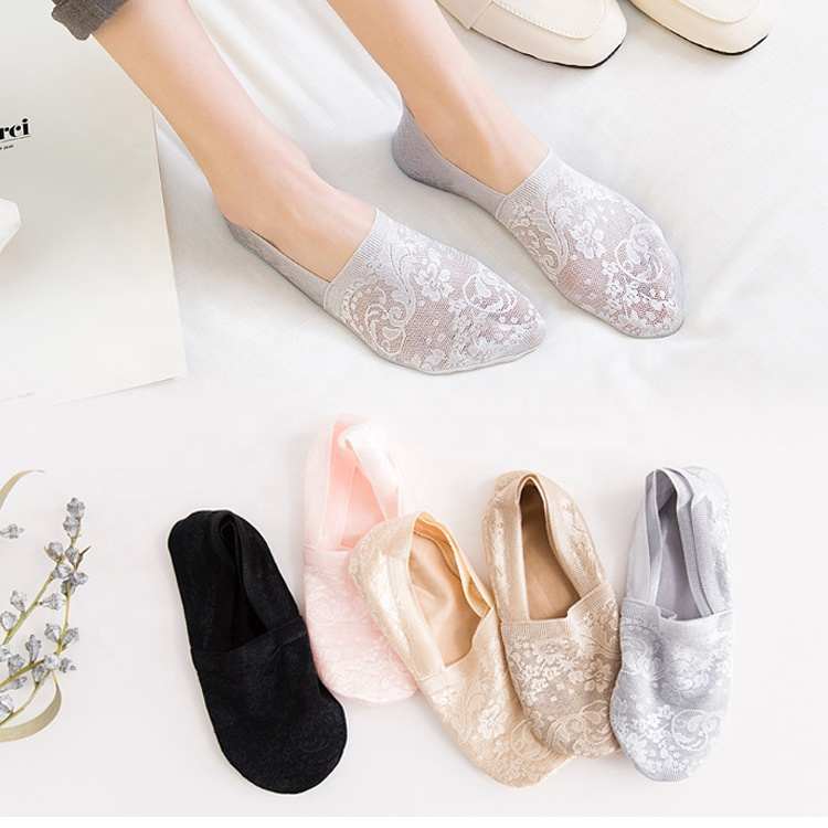 Groothandel Hot Selling Vrouwen Boot Sokken Clear Zomer Antislip Laag Uitgesneden Onzichtbare Kant Boot Sokken Vrouwen