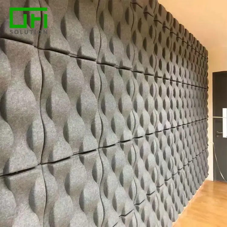 Conference Room Easy Disassemble Polyester Acoustic Sound Insulation Panels PET Polyester Fiber Acoustic Panels