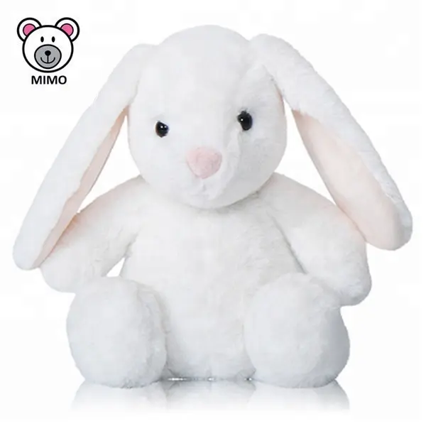 Private Label Adorable White Bunny Rabbit Plush Soft Toy Fashion New 2019 Easter Gift Cute Long Ear Plush Stuffed Rabbit Toy