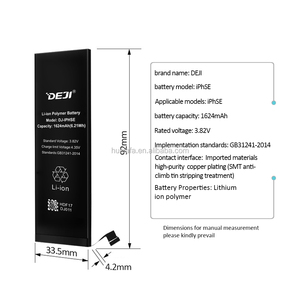 Hoge Capaciteit Li Ion Batterij Deji Hot Verkoop Vervanging Batterij Interne Batterij Voor <span class=keywords><strong>Iphone</strong></span> <span class=keywords><strong>Se</strong></span>
