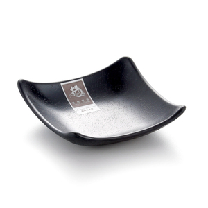 Plato cuadrado negro de melamina reutilizable, mate, tamaño pequeño, superventas, 2022 - Product Image 1