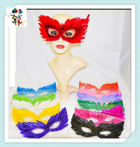Topeng Pesta Topeng Murah Warna Merah Harlequin Lucu Karnaval Pesta Topeng Mata HPC-2684 - Product Image 5