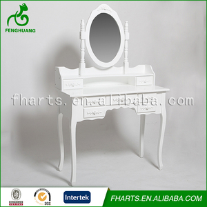 Blanco brillante Soporte De Madera Dormitorio <span class=keywords><strong>Vestidor</strong></span> Espejo - Product Image 4
