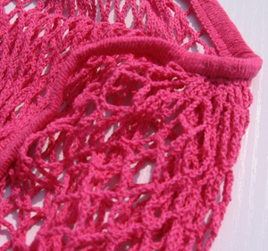 Tragbare/wieder verwendbare/wasch bare Baumwoll netz schnur Organic Organizer Shopping Handtasche Long Handle <span class=keywords><strong>Net</strong></span> Tote - Product Image 1