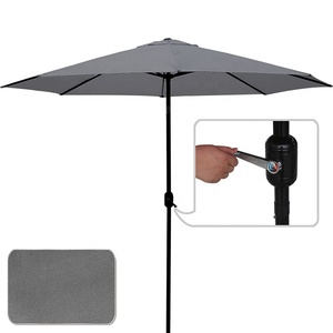 9ft poliéster paraguas de playa se <span class=keywords><strong>patio</strong></span> paraguas al aire libre jardín con manivela - Product Image 1