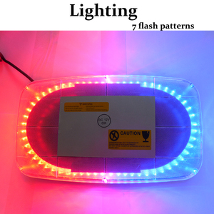 Mini barre lumineuse de signalisation avec télécommande sans fil, phare de voiture montage sur le toit, aimant puissant, 18W