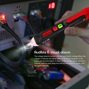 Lápis Tipo Sem Contato Ajustável Sensibilidade Display LCD <span class=keywords><strong>Voltage</strong></span> Tester <span class=keywords><strong>Detector</strong></span> com Som Luz Alerta