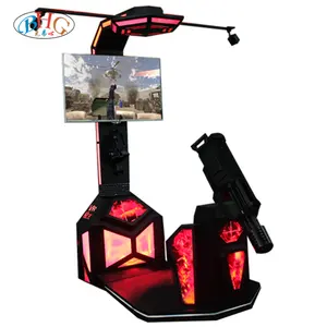 虚拟现实主题公园和游乐园的热测试htc vive加特林枪射击战争模拟器