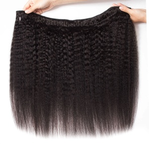Drop Ship Cuticle Aligned Kostenlose Probe Kinky Straight Yaki Virgin Hair Bundles mit Swiss Lace Frontal verschluss - Product Image 3