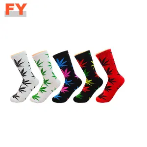 FY-I-0742 marjuanaed socks cheap weed socks mapled leaves socks