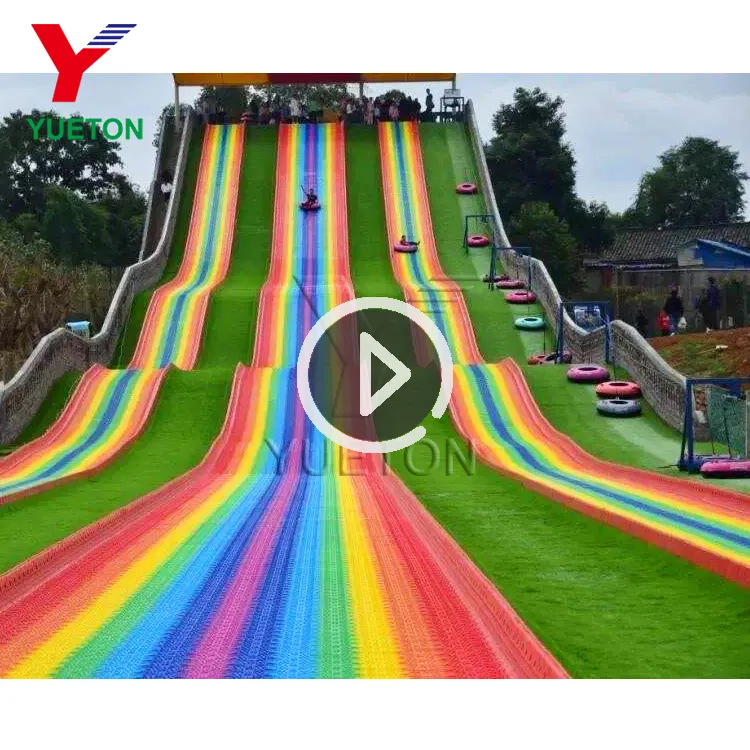 China Versorgung Außen Spielplatz Kunststoff Trockenen Ski Regenbogen Schnee Rutsch Rutsche Spaß Park Ausrüstung Für Freizeitpark