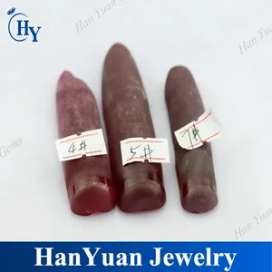 Wuzhou penjualan panas dipotong baku batu ruby sintetis