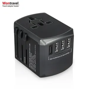 בסיטונאות מתאם סוג c שקע-2019 New arrival universal travel adaptor Type C quick charger power socket outlet usb adapter