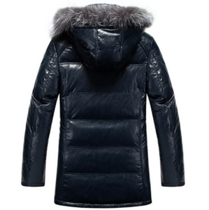2020 giacca da uomo fresca giacca nera da uomo per inverni da uomo in pelliccia giacca invernale imbottita e giacca in piuma di pelle - Product Image 5