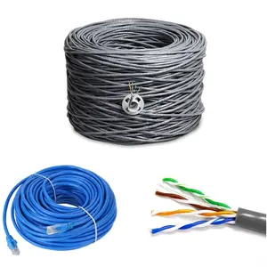 Owire Cat5e 4P UTP 24AWG CCA Kabel Komunikasi LAN 305Meter Utp 4pr Kucing 5e Kabel Lan