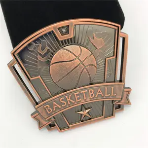 定制金属篮球运动奖牌中国制造商制作自己的奖牌篮球奖杯和奖牌