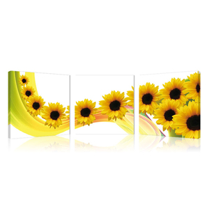 Pintado <span class=keywords><strong>a</strong></span> <span class=keywords><strong>mano</strong></span> Lienzo de Pared Moderna de la Pintura Al Óleo de girasol amarillo Mofang - Product Image 3