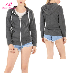 Entrega rápida suelta gris oscuro manga larga con capucha mujeres sudadera fabricante - Product Image 1