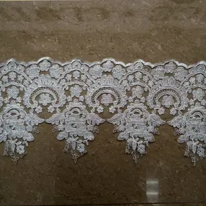 Fabbricazione all'ingrosso 26 cm Jacquard cord lace trim per velo da sposa